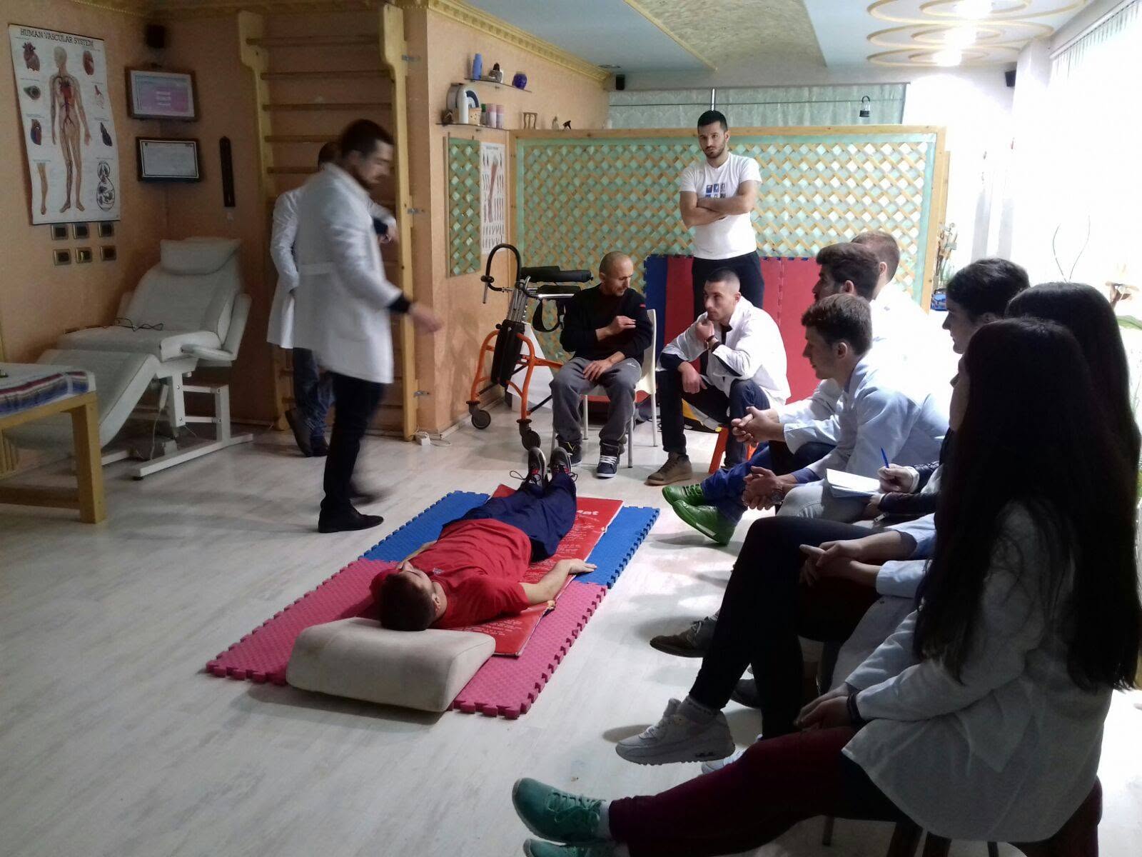 SHRFPAK rehabilitation professionals taking part in a practical training session